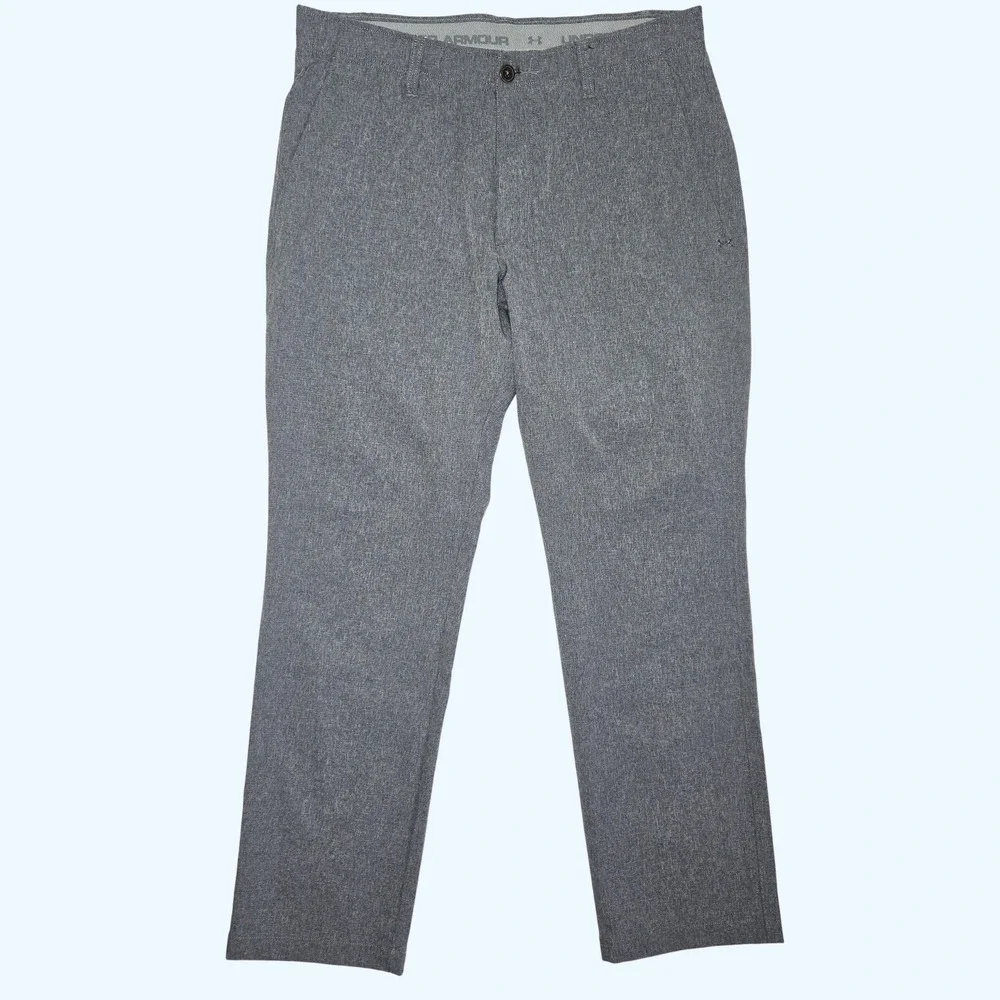 Under Armour Match Play Golf Pants Grey Heather Performance Trousers Mens 36x30